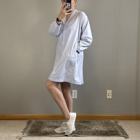 Lululemon Womens WovenAir Snap Button Front Dress Size 4 Heathered Pastel Blue - Picture 2 of 12